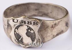 U488 Globe Map U-boat WW2 German ring naval submarine U-Boot Kriegsmarine Navy