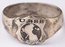 U488 Globe Map U-boat WW2 German ring naval submarine U-Boot Kriegsmarine Navy