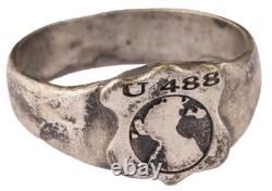 U488 Globe Map U-boat WW2 German ring naval submarine U-Boot Kriegsmarine Navy