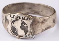 U488 Globe Map U-boat WW2 German ring naval submarine U-Boot Kriegsmarine Navy