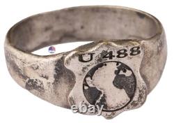 U488 Globe Map U-boat WW2 German ring naval submarine U-Boot Kriegsmarine Navy