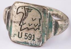 U591 Eagle U-boat WW2 German ring naval submarine U-Boot Kriegsmarine Navy WWII