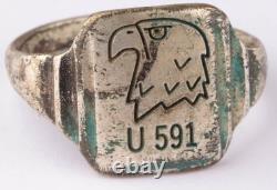 U591 Eagle U-boat WW2 German ring naval submarine U-Boot Kriegsmarine Navy WWII