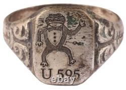 U595 Frog in a tuxedo U-boat WW2 German ring naval submarine U-Boot Kriegsmarine