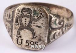 U595 Frog in a tuxedo U-boat WW2 German ring naval submarine U-Boot Kriegsmarine