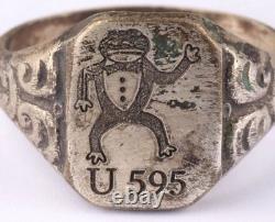 U595 Frog in a tuxedo U-boat WW2 German ring naval submarine U-Boot Kriegsmarine