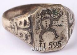 U595 Frog in a tuxedo U-boat WW2 German ring naval submarine U-Boot Kriegsmarine