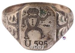 U595 Frog in a tuxedo U-boat WW2 German ring naval submarine U-Boot Kriegsmarine