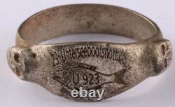 U923 U-boat WW2 German Navy ring naval submarine Fish Skull U-Boot Kriegsmarine