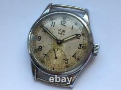 Ultra Super Rare Alpina Military German Watch Kriegsmarine Km 592 Ww2