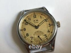Ultra Super Rare Alpina Military German Watch Kriegsmarine Km 592 Ww2