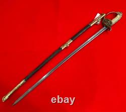 VERY RARE German WW2 Navy Kriegsmarine Officer's Sword Damascus Blade withScabbard