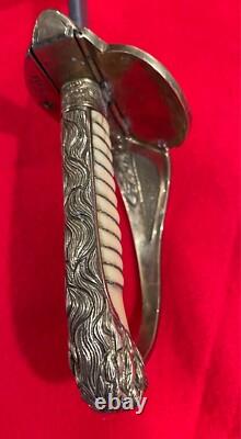 VERY RARE German WW2 Navy Kriegsmarine Officer's Sword Damascus Blade withScabbard