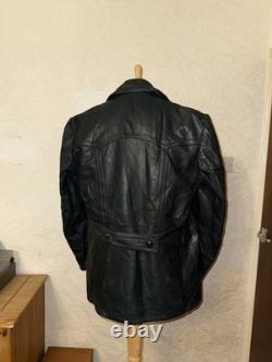 Vintage 1940s German Kriegsmarine Leather U-Boat Jacket Mens XL WW2 Submarine