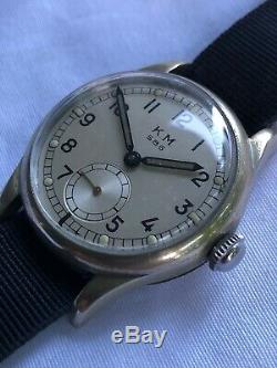 Vintage Alpina K. M. 586 Kriegsmarine German Military Ww2 Watch