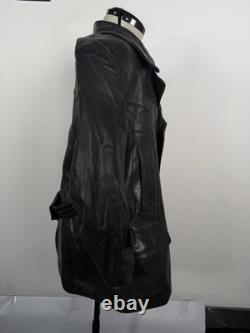 Vintage German Kriegsmarine Leather U-Boat Jacket Mens L/XL 1940s WW2 Submarine