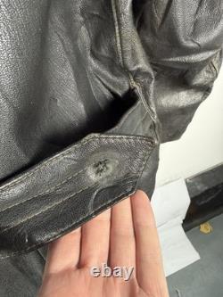 Vintage German Kriegsmarine Leather U-Boat Jacket Mens L/XL 1940s WW2 Submarine