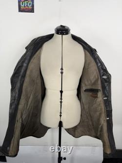 Vintage German Kriegsmarine Leather U-Boat Jacket Mens L/XL 1940s WW2 Submarine