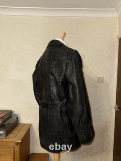 Vintage German Kriegsmarine Leather U-Boat Jacket Mens XL 1940s WW2 Submarine