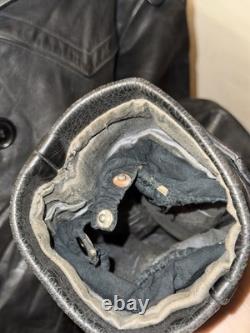 Vintage German Kriegsmarine Leather U-Boat Jacket Mens XL 1940s WW2 Submarine