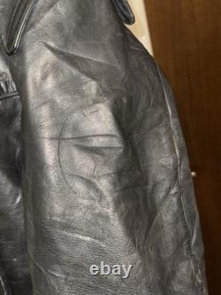 Vintage German Kriegsmarine Leather U-Boat Jacket Mens XL 1940s WW2 Submarine