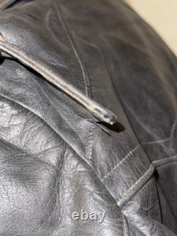 Vintage German Kriegsmarine Leather U-Boat Jacket Mens XL 1940s WW2 Submarine