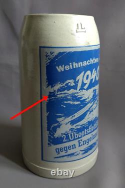 Vintage German WWII Kriegsmarine Beer Stein 2 U-Boat Flotilla Christmas 1940
