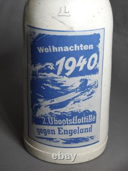 Vintage German WWII Kriegsmarine Beer Stein 2 U-Boat Flotilla Christmas 1940
