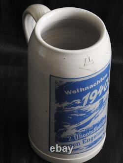 Vintage German WWII Kriegsmarine Beer Stein 2 U-Boat Flotilla Christmas 1940