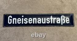 Vintage Germany Street Road Traffic Sign Gneisenaustraße ww2 Kriegsmarine ship