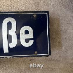 Vintage Germany Street Road Traffic Sign Gneisenaustraße ww2 Kriegsmarine ship