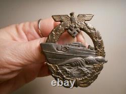 Vintage Original WWII WW2 German Navy Badge Medal Kriegsmarine e boat Unmarked