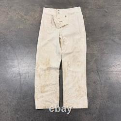 Vintage WW2 30s 40s Kriegsmarine German Military White Fatigue Trousers (36x32)