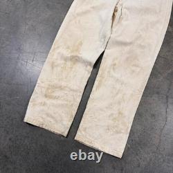 Vintage WW2 30s 40s Kriegsmarine German Military White Fatigue Trousers (36x32)