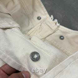 Vintage WW2 30s 40s Kriegsmarine German Military White Fatigue Trousers (36x32)
