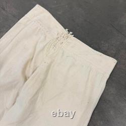 Vintage WW2 30s 40s Kriegsmarine German Military White Fatigue Trousers (36x32)