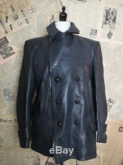 Vintage WW2 German leather jacket, U boat, submarine, Kriegsmarine