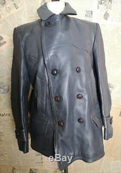 Vintage WW2 German leather jacket, U boat, submarine, Kriegsmarine
