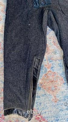 Vintage WWII German Kriegsmarine Black Leather Coveralls Excellent Condition