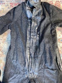 Vintage WWII German Kriegsmarine Black Leather Coveralls Excellent Condition
