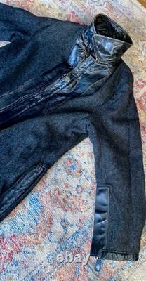 Vintage WWII German Kriegsmarine Black Leather Coveralls Excellent Condition