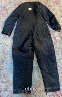 Vintage WWII German Kriegsmarine Black Leather Coveralls Excellent Condition