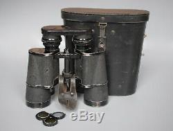 Vintage WWII German Zeiss BLC 7x50 Kriegsmarine Gasmask U Boat Binoculars Set