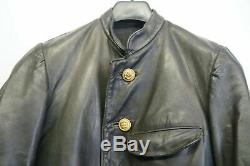 Vintage Ww2 German Officers Kriegsmarine Uboat Leather Jacket Size Xs