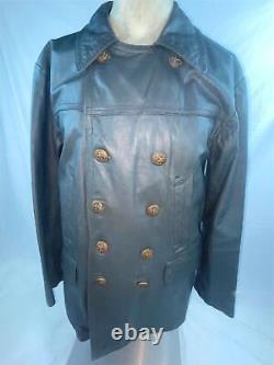 Vtg Ww2 German Kriegsmarine U Boat Gray Leather Jacket Coat Trousers Pants Set