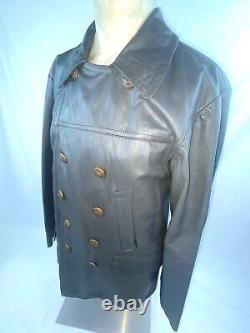 Vtg Ww2 German Kriegsmarine U Boat Gray Leather Jacket Coat Trousers Pants Set