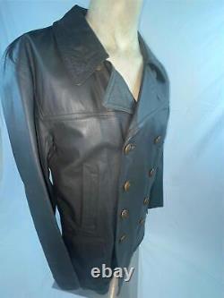 Vtg Ww2 German Kriegsmarine U Boat Gray Leather Jacket Coat Trousers Pants Set