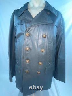 Vtg Ww2 German Kriegsmarine U Boat Gray Leather Jacket Coat Trousers Pants Set