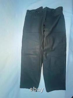 Vtg Ww2 German Kriegsmarine U Boat Gray Leather Jacket Coat Trousers Pants Set