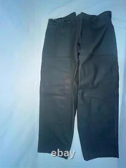 Vtg Ww2 German Kriegsmarine U Boat Gray Leather Jacket Coat Trousers Pants Set